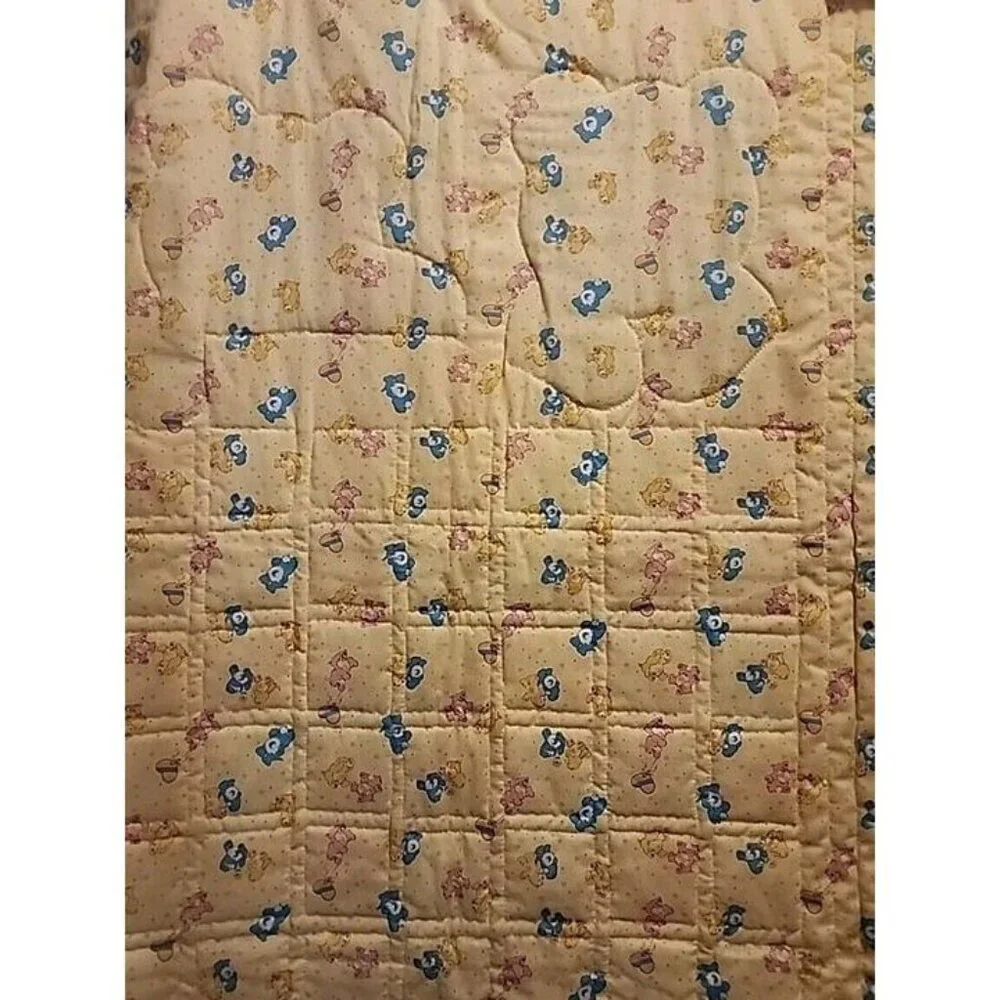 Handmade Baby/Toddler quilt Bears With Care Bears Backing 50x36